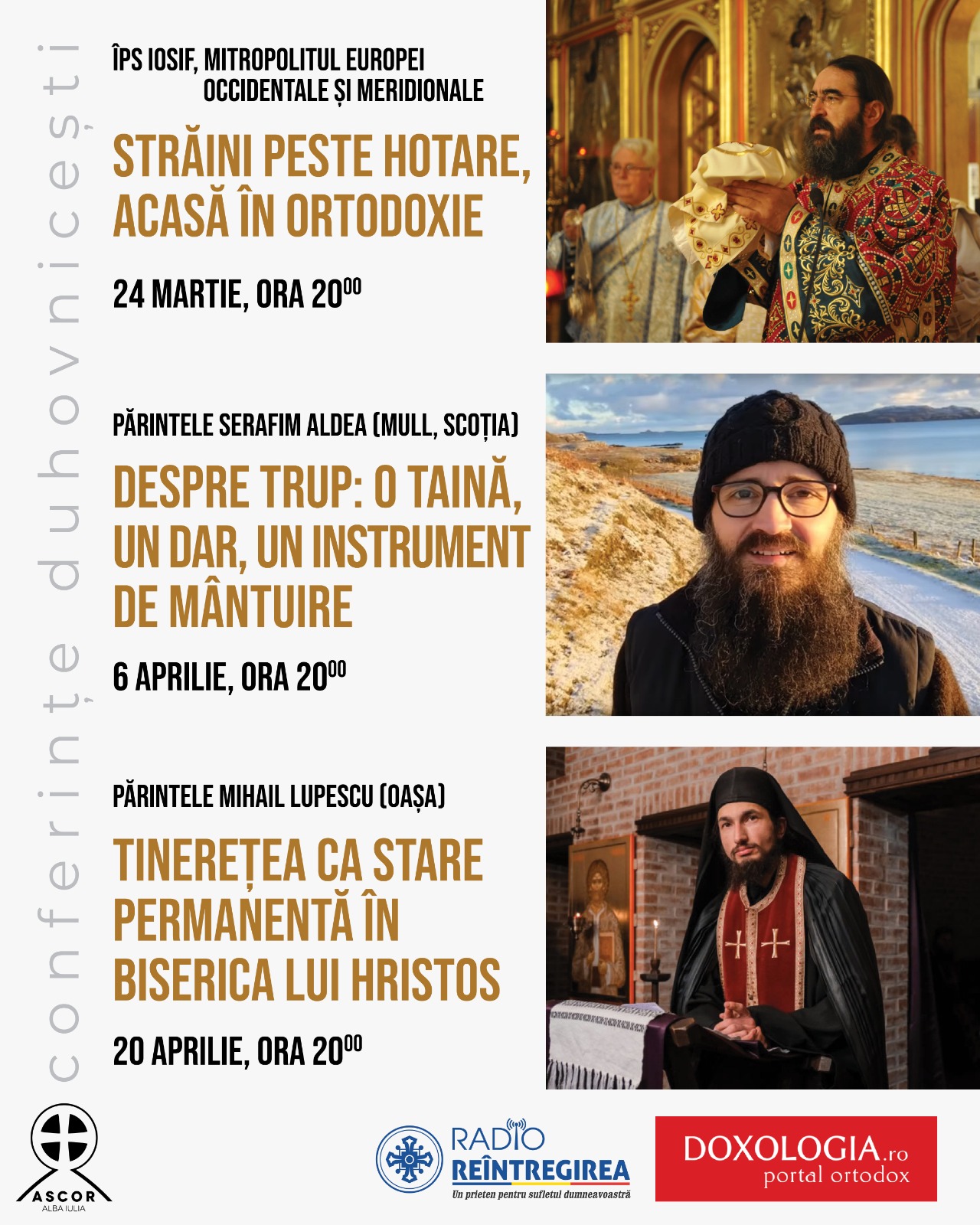 Conferințe duhovnicești în Postul Mare organizate de ASCOR Alba Iulia