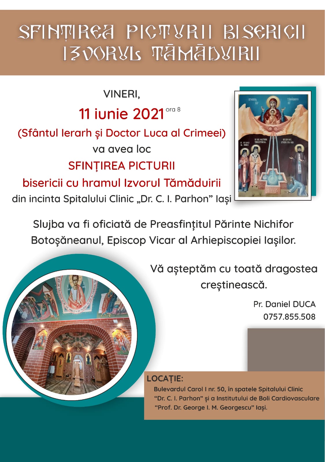 Pictura Bisericii Spitalului ieșean „Parhon” va fi sfințită săptămâna viitoare