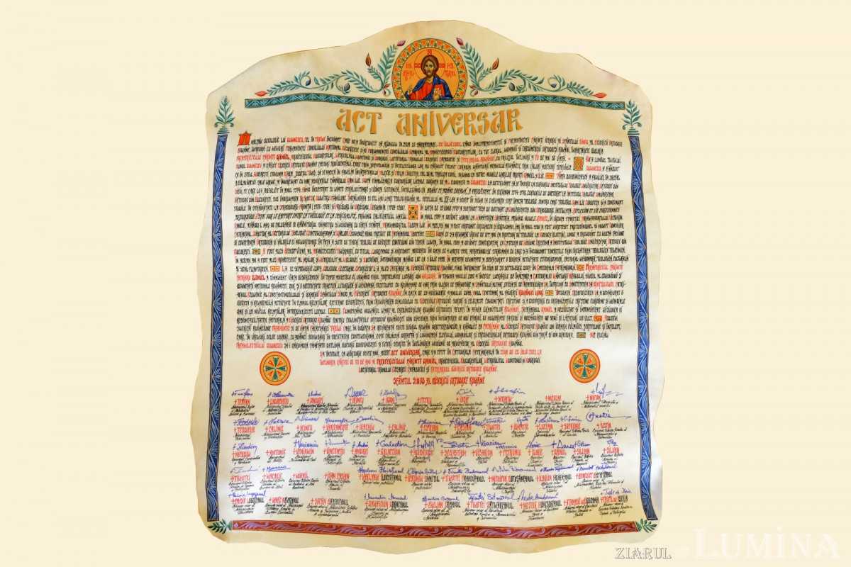 În Actul Aniversar, sinodalii îl numesc pe Patriarh „o călăuză dreaptă în vremuri deloc ușoare”
