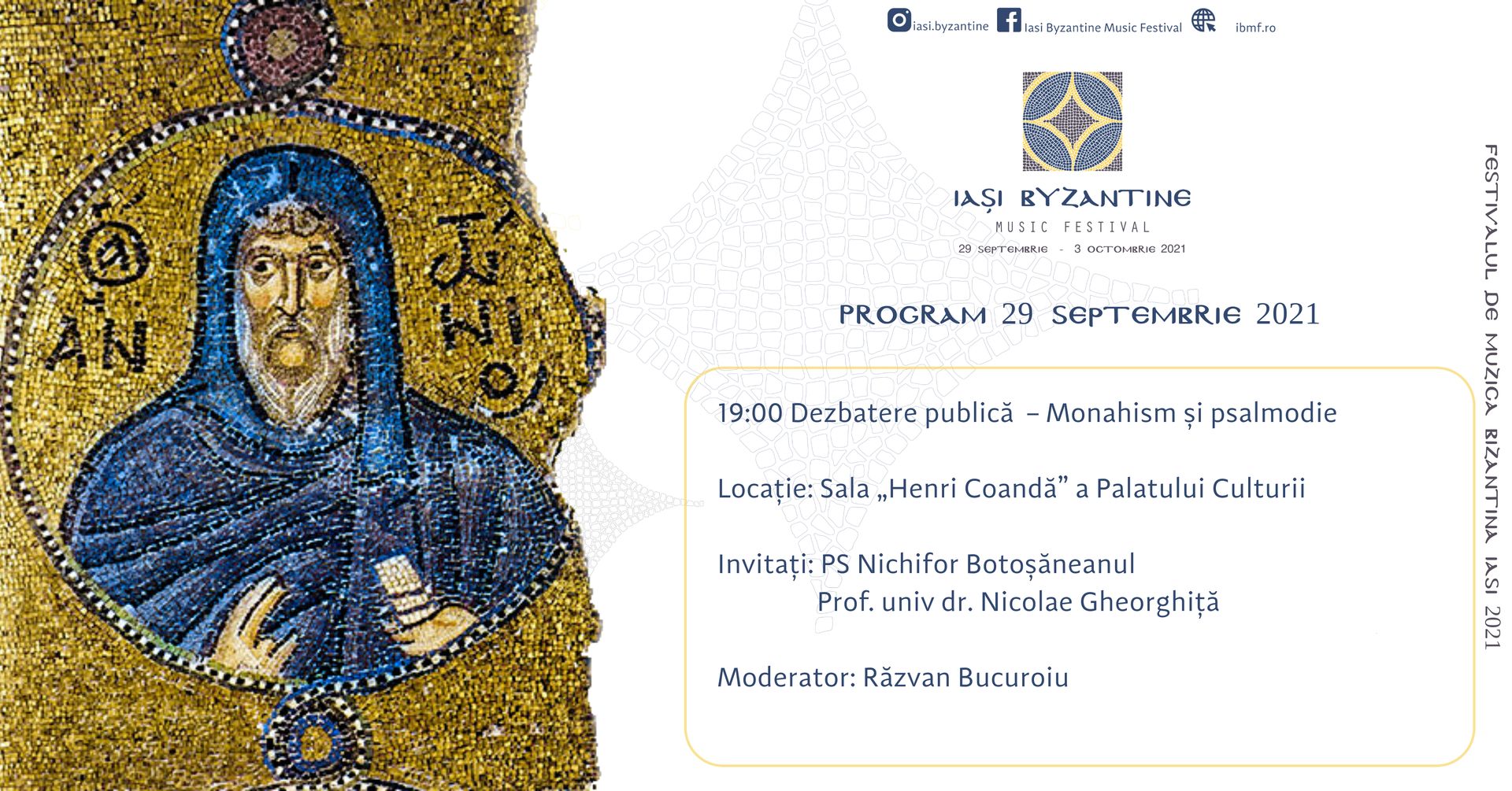 O nouă ediție a Festivalului de Muzică Bizantină de la Iași: 29 septembrie – 3 octombrie 2021
