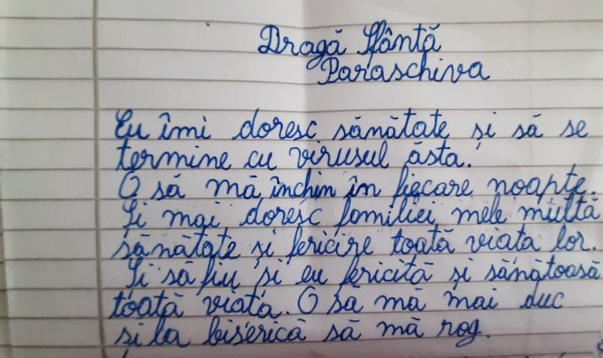 Urări, rugăciuni, frământări – copiii îi vorbesc Sfintei Parascheva (I)