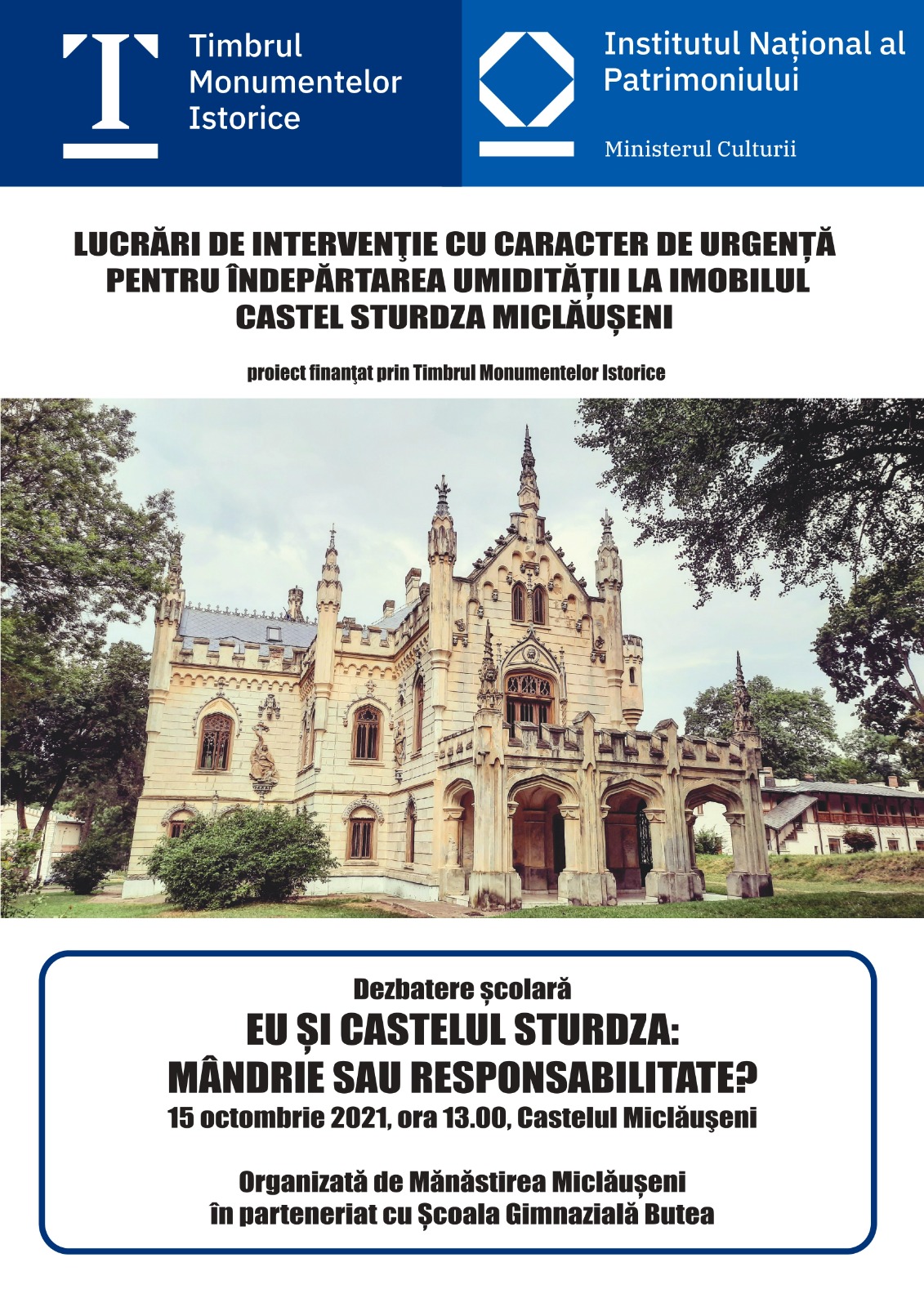 Atelier tematic în cadrul procesului de conservare: „Eu și Castelul Sturdza: Mândrie sau responsabilitate?”