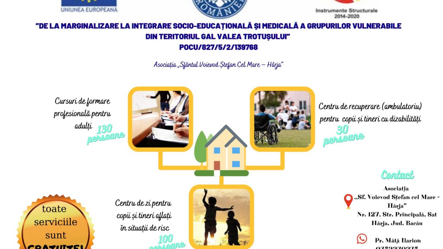 Proiect de integrare socio-educațională și medicală, la Hârja