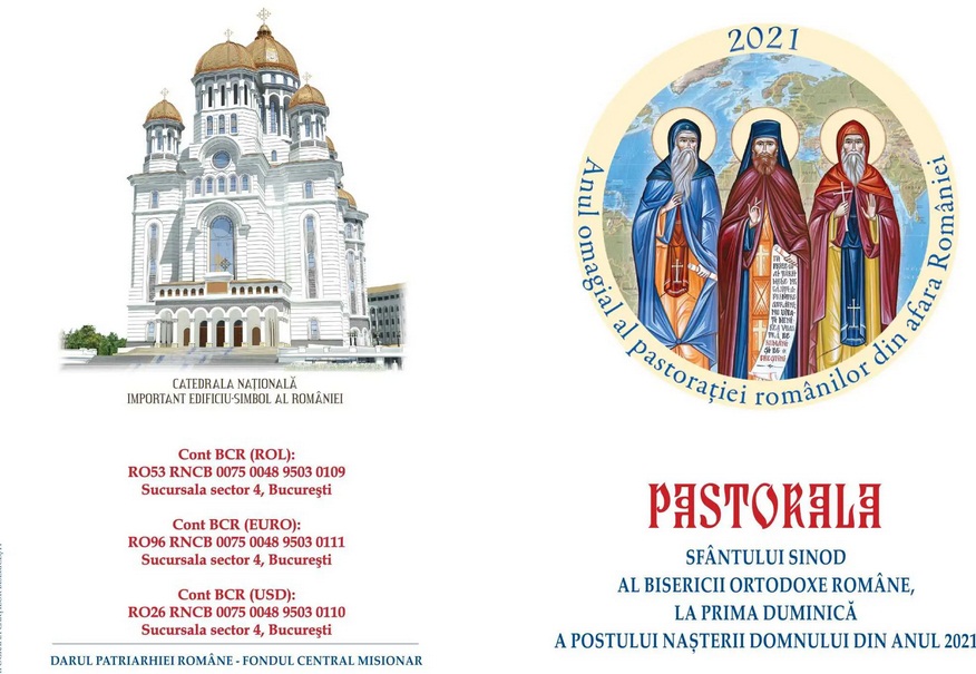 Pastorala Sfântului Sinod la prima Duminică din Postul Nașterii Domnului 2021