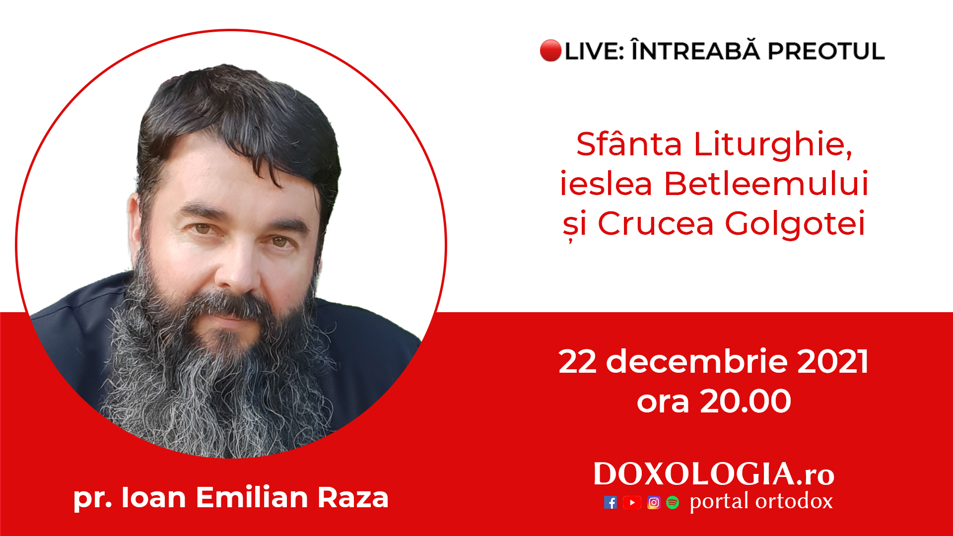 (Video) Întreabă preotul LIVE – Sfânta Liturghie, ieslea Betleemului și Crucea Golgotei – Pr. Ioan Emilian Raza