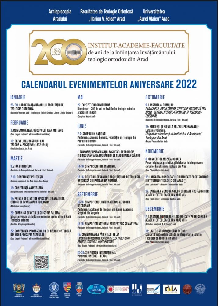 Bicentenarul teologiei arădene: calendarul evenimentelor