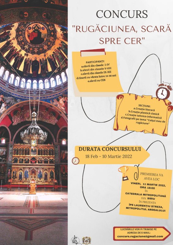 Concursul „Rugăciunea, scară spre cer”, la Sibiu