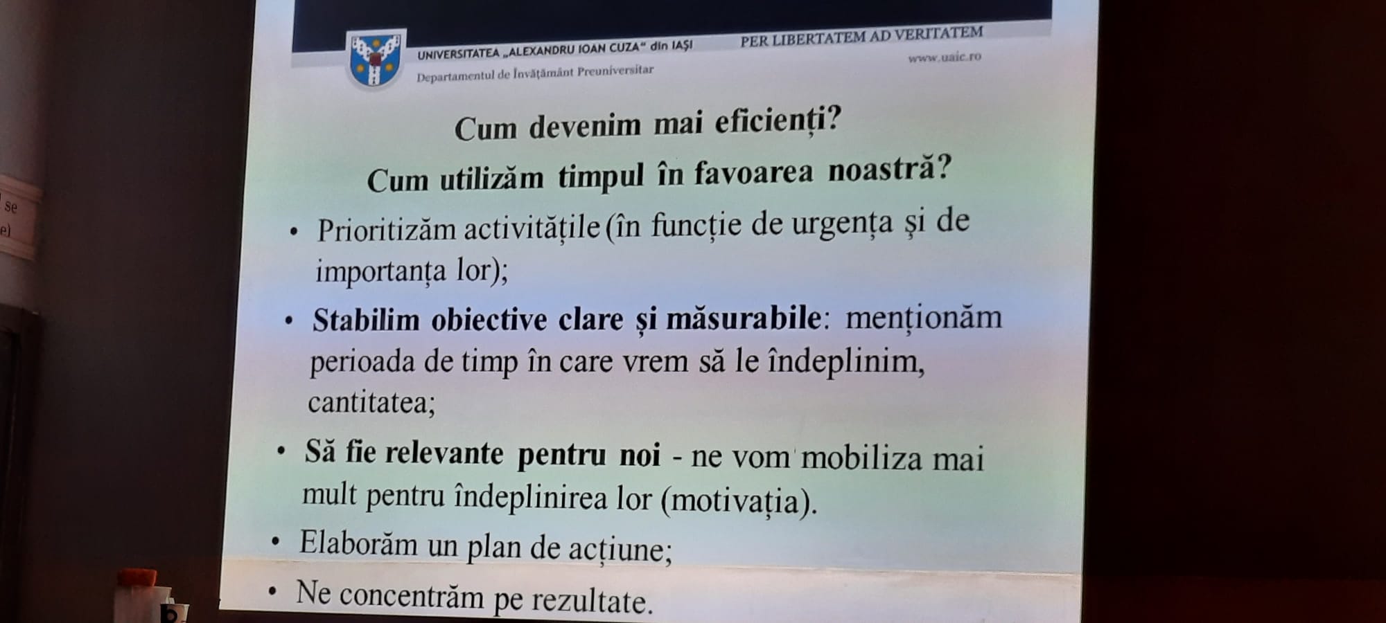 Atelier despre timpul personal și timpul educațional, la Facultatea de Teologie Ortodoxă „Dumitru Stăniloae” din Iaşi