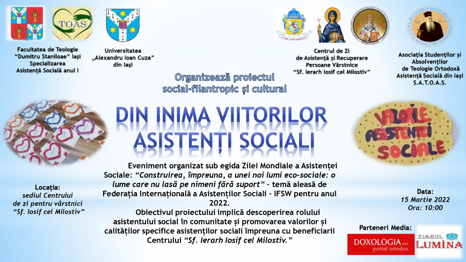 Ziua mondială a asistenței sociale, marcată la Iași de studenții teologi