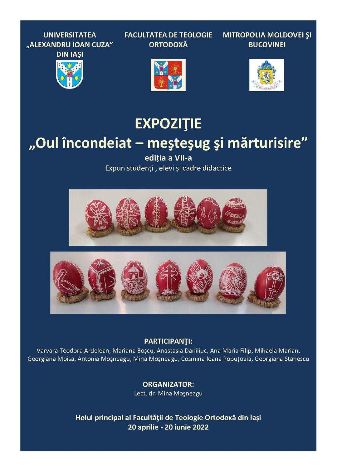 Expoziție de ouă încondeiate, la Facultatea de Teologie Ortodoxă din Iași