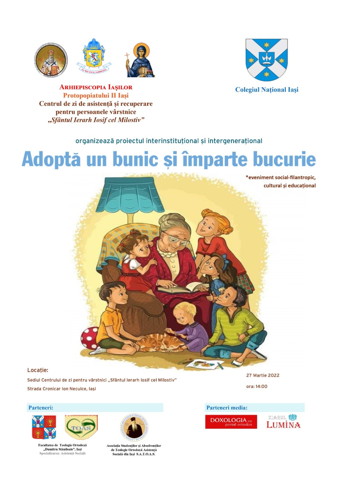Proiect interinstituțional și intergenerațional: „Adoptă un bunic și împarte bucurie!”