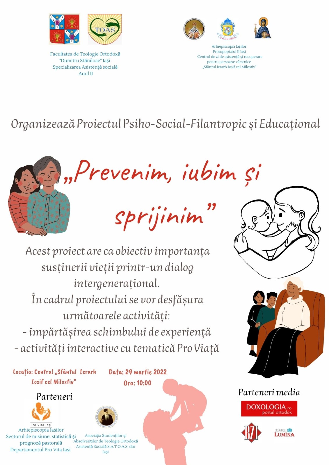 „Prevenim, iubim și sprijinim” - proiect al studenților teologi ieșeni de la specializarea Asistență Socială, dedicat persoanelor vârstnice