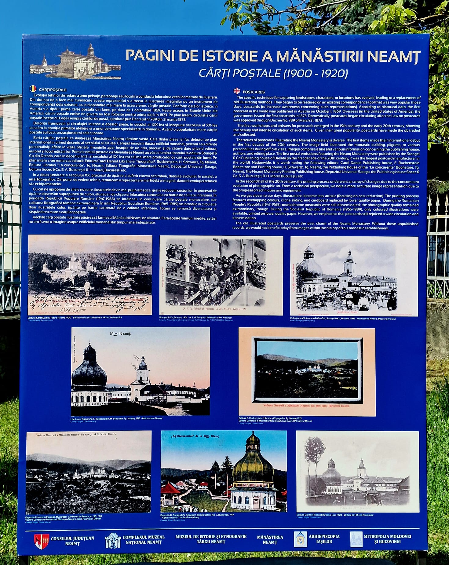 Pagini de istorie a Mănăstirii Neamț din cărți poștale și imagini vechi – expoziție inedită la Muzeul de Istorie și Etnografie Târgu Neamț