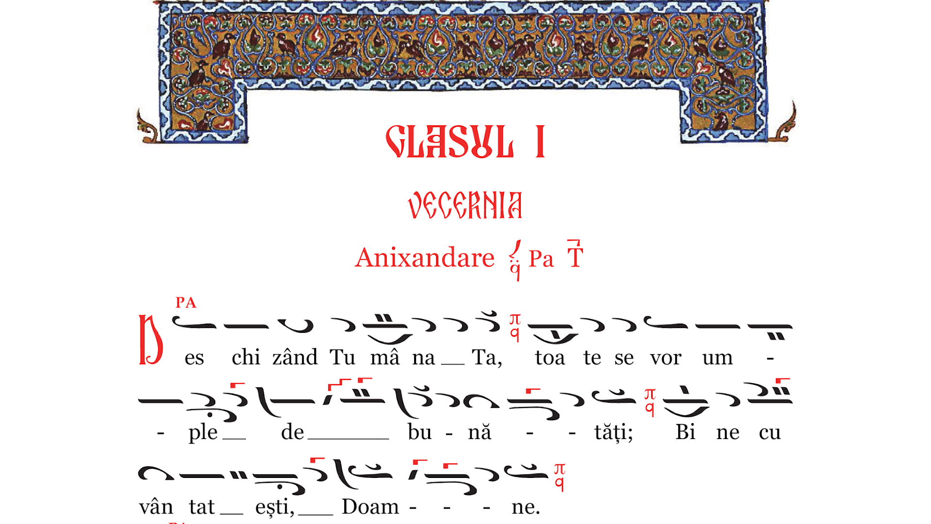 (Video) Anixandare, glasul I – Grupul Psaltic Theodor V. Stupcanu