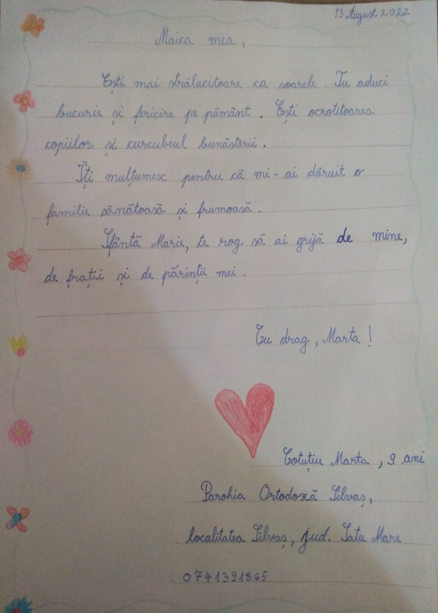 Proiectul Eparhial „Scrisoare către Maica Domnului”, în Episcopia Maramureșului și Sătmarului