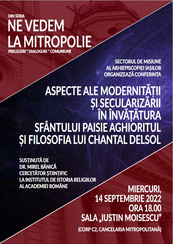 Evenimentele ce vor avea loc în Arhiepiscopia Iașilor în perioada 11-17 septembrie 2022