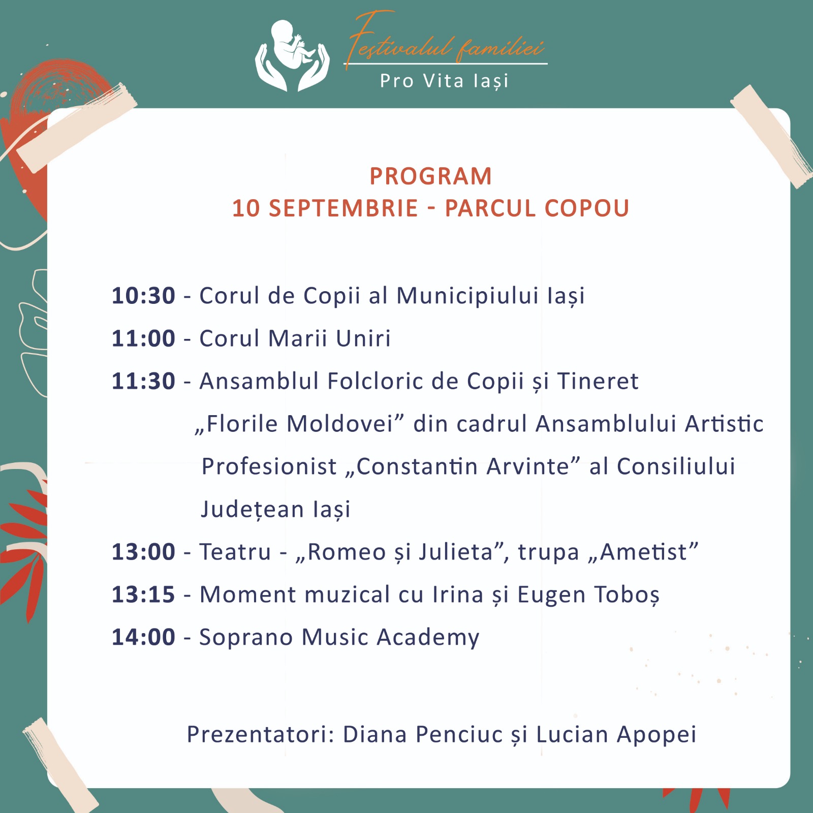 Program artistic, jocuri și activități educaționale, în cadrul celei de-a doua ediții a Festivalului Familiei