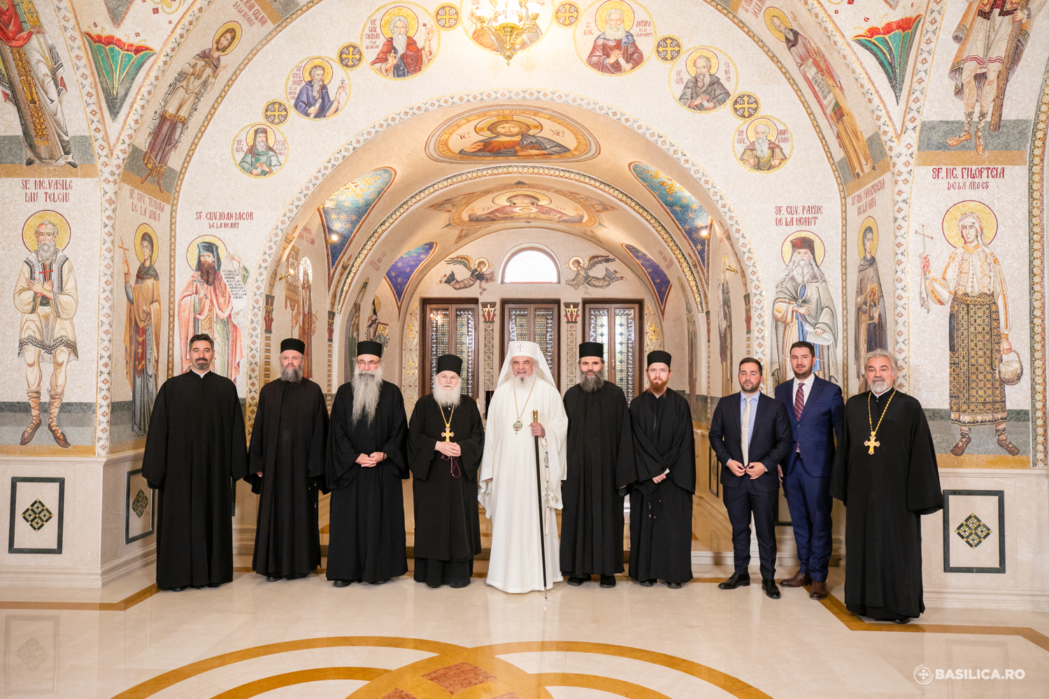 (Foto) Părintele Efrem Vatopedinul, în vizită la Patriarhul Daniel