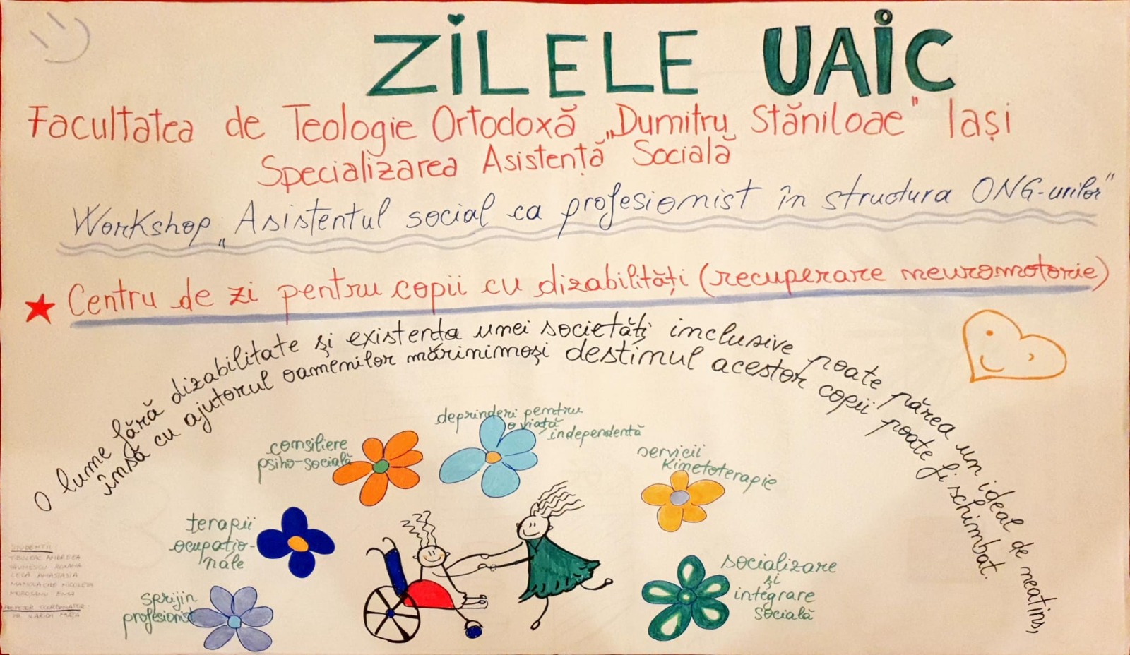 Workshop „Asistentul social, ca profesionist în structura ONG-urilor” la Facultatea de Teologie Ortodoxă