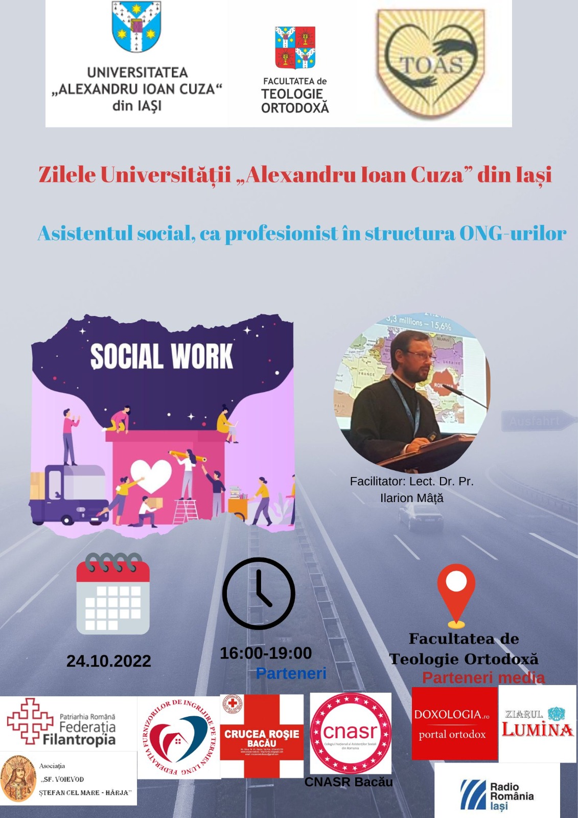 Activități organizate de Specializarea Teologie Ortodoxă Asistență Socială a Facultății de Teologie Ortodoxă în contextul Zilelor Universității Alexandru Ioan Cuza din Iași – 24-25 octombrie 2022