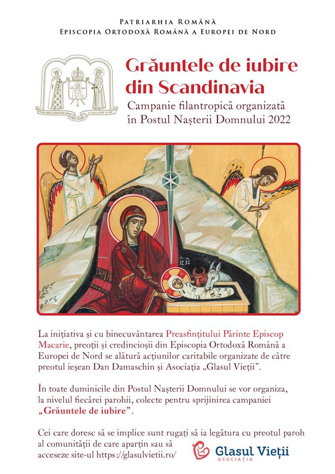 „Grăuntele de iubire din Scandinavia”: Campanie filantropică organizată de Episcopia Europei de Nord
