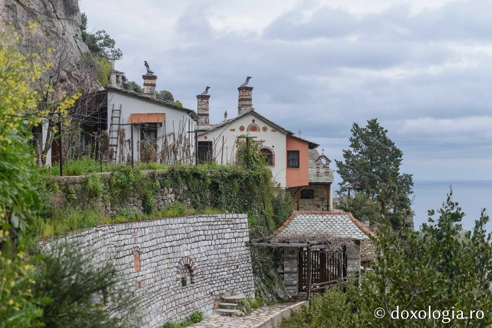 Coliba „Adormirea Maicii Domnului” – Kavsokalivia (Foto: pr. Silviu Cluci) Coliba „Adormirea Maicii Domnului” (a Sfântului Acachie) – Kavsokalivia, Athos
