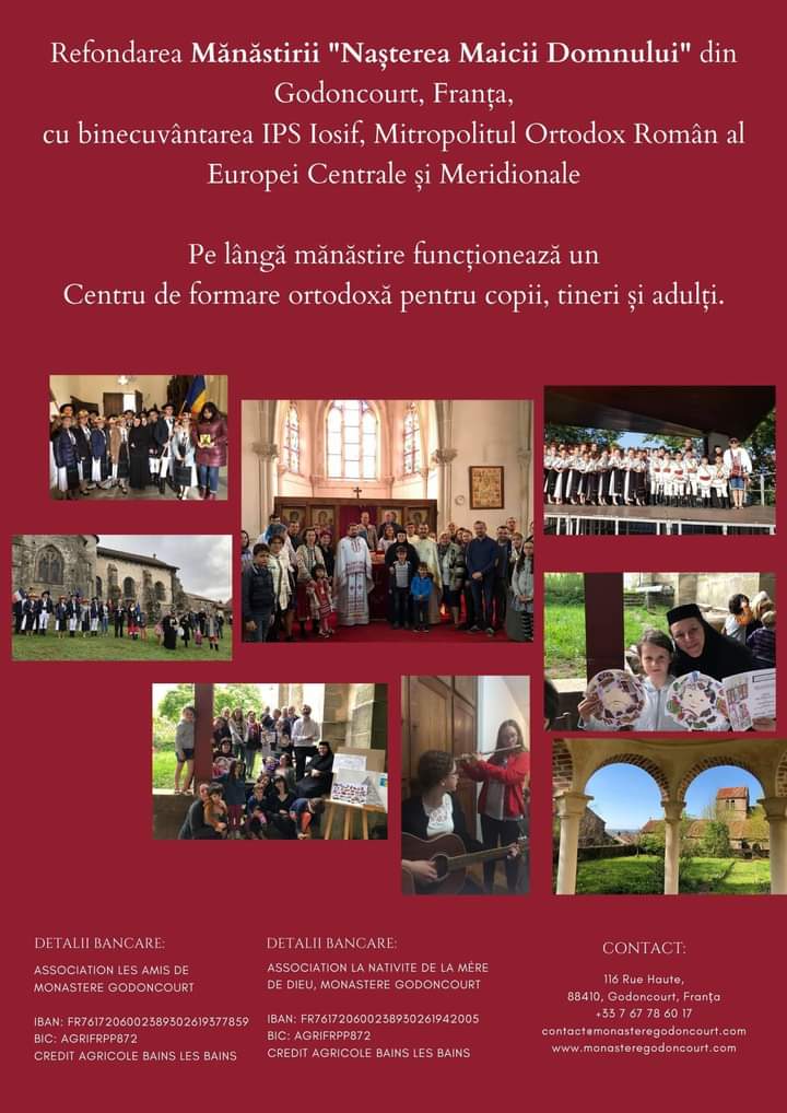 „Zilele românești” la Mănăstirea „Nașterea Maicii Domnului” din Godoncourt, Franța „Zilele românești” la Mănăstirea „Nașterea Maicii Domnului” din Godoncourt, Franța