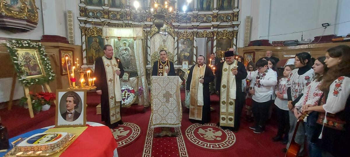 Poetul Mihai Eminescu, comemorat în Parohia Horia, Protopopiatul Roman