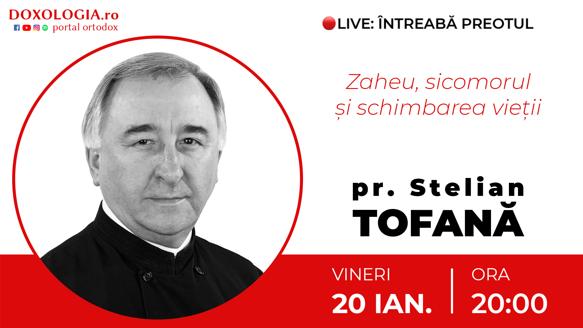 (Video) Întreabă preotul LIVE – Zaheu, sicomorul și schimbarea vieții – Pr. Stelian Tofană