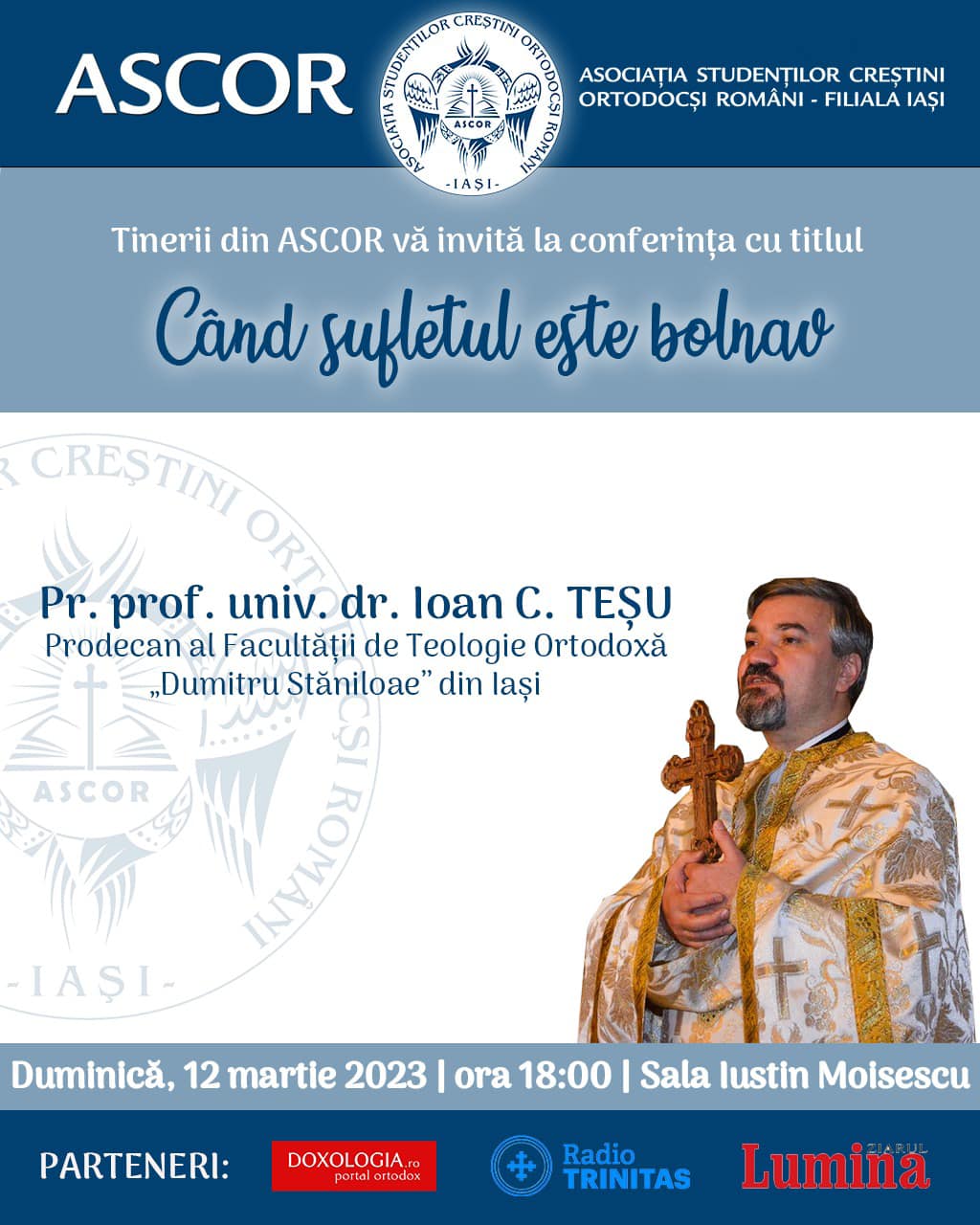 Evenimente ce vor avea loc în Arhiepiscopia Iașilor, în perioada 12-18 martie 2023