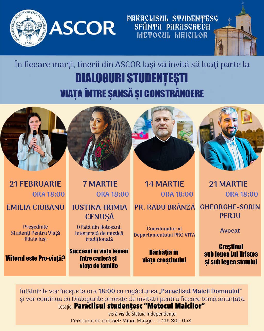 Evenimente ce vor avea loc în Arhiepiscopia Iașilor, în perioada 12-18 martie 2023