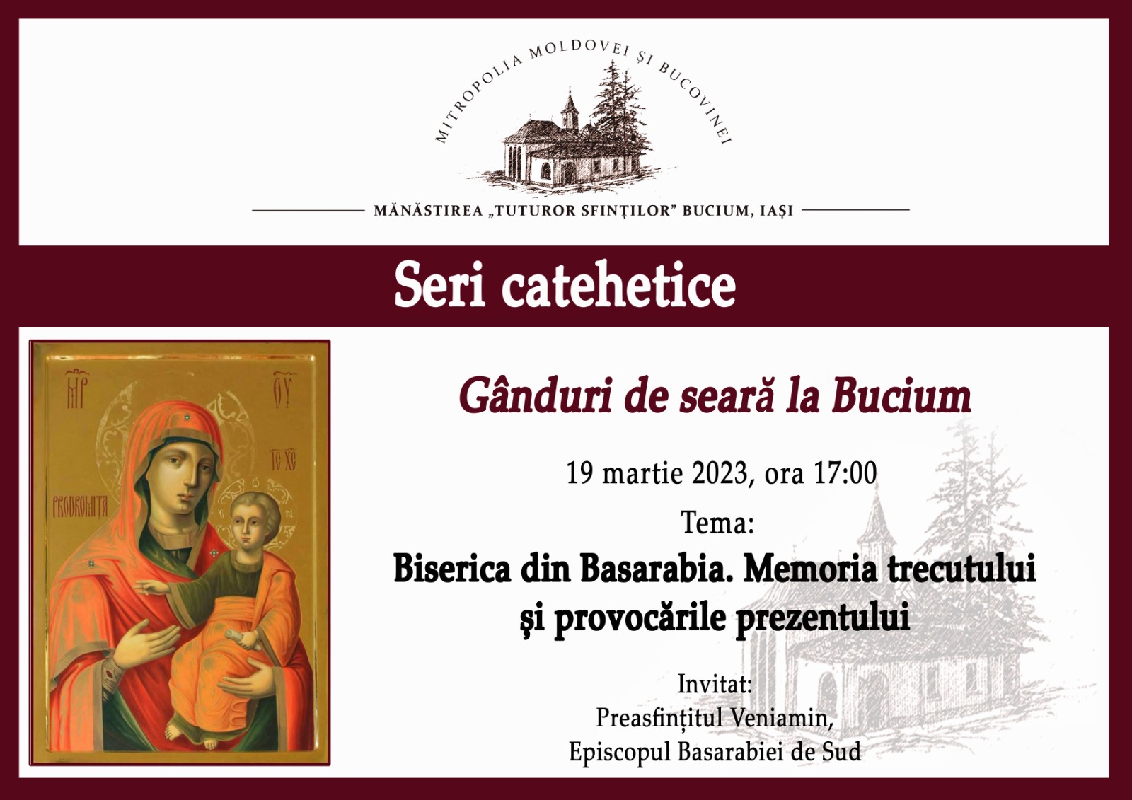 Evenimente ce vor avea loc în Arhiepiscopia Iașilor, în perioada 19-25 martie 2023 Evenimente ce vor avea loc în Arhiepiscopia Iașilor, în perioada 19-25 martie 2023