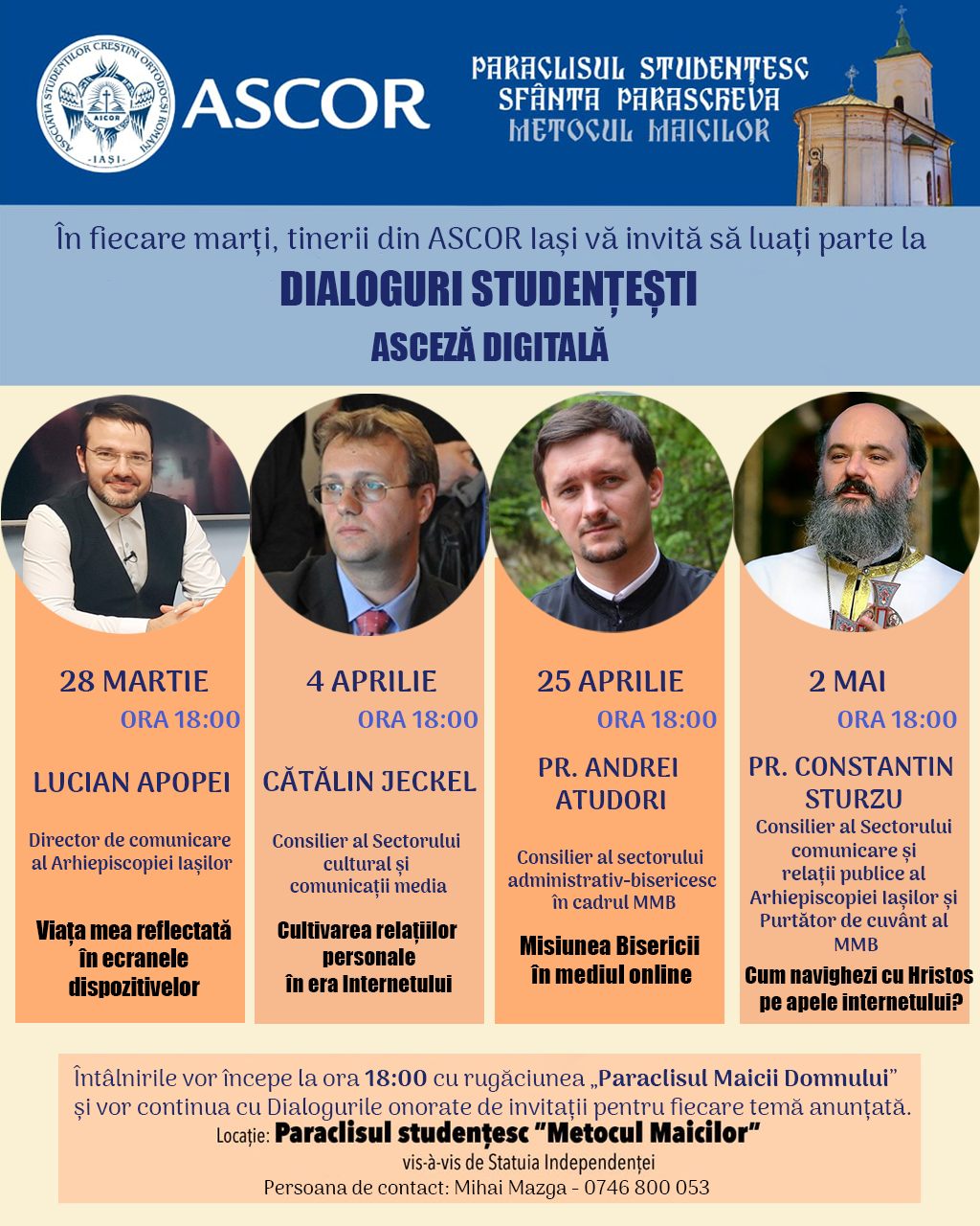 Evenimente ce vor avea loc în Arhiepiscopia Iașilor, în perioada 2-8 aprilie 2023