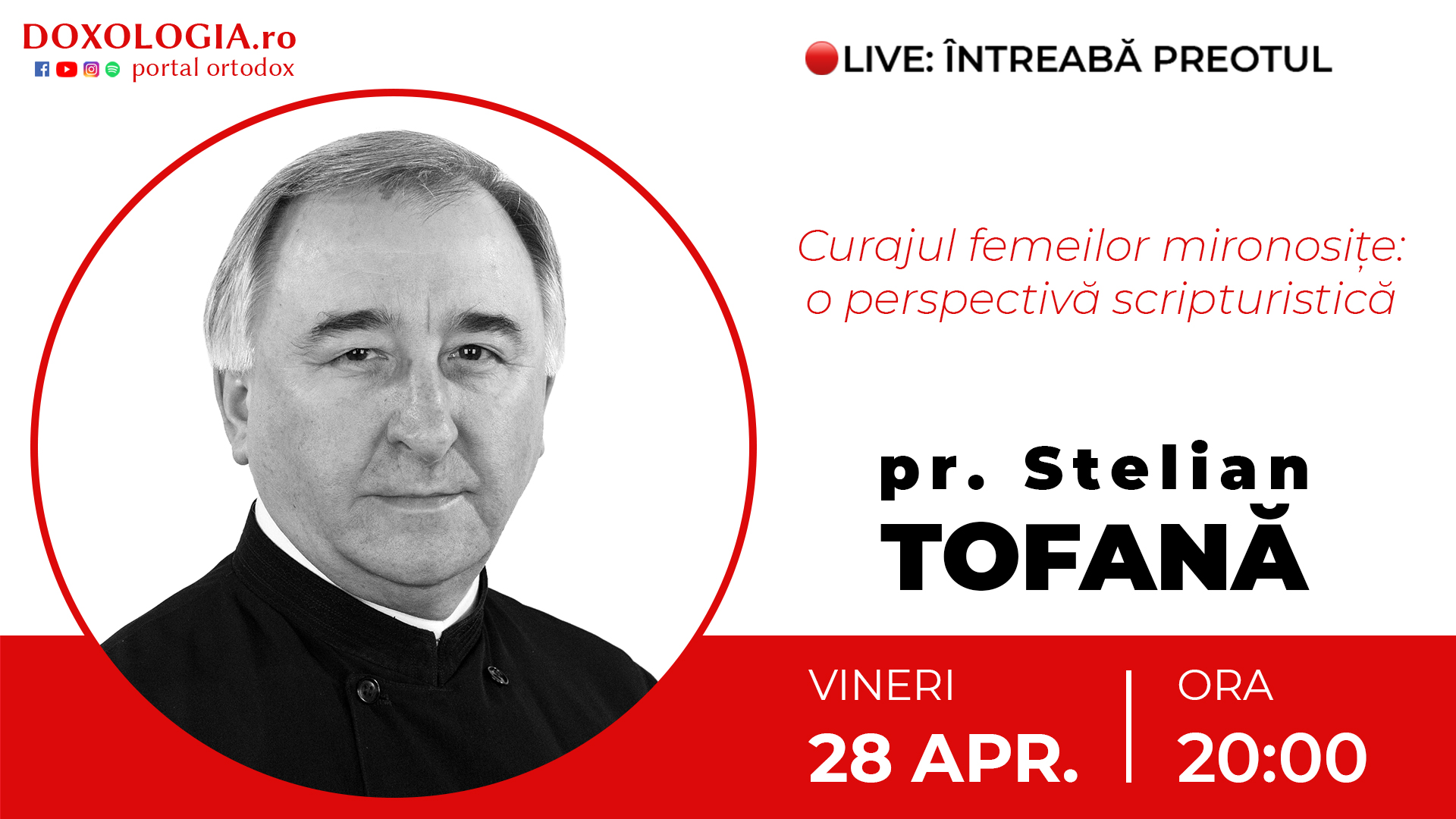 (Video) Întreabă preotul LIVE – Curajul femeilor mironosițe: o perspectivă scripturistică – Pr. Stelian Tofană