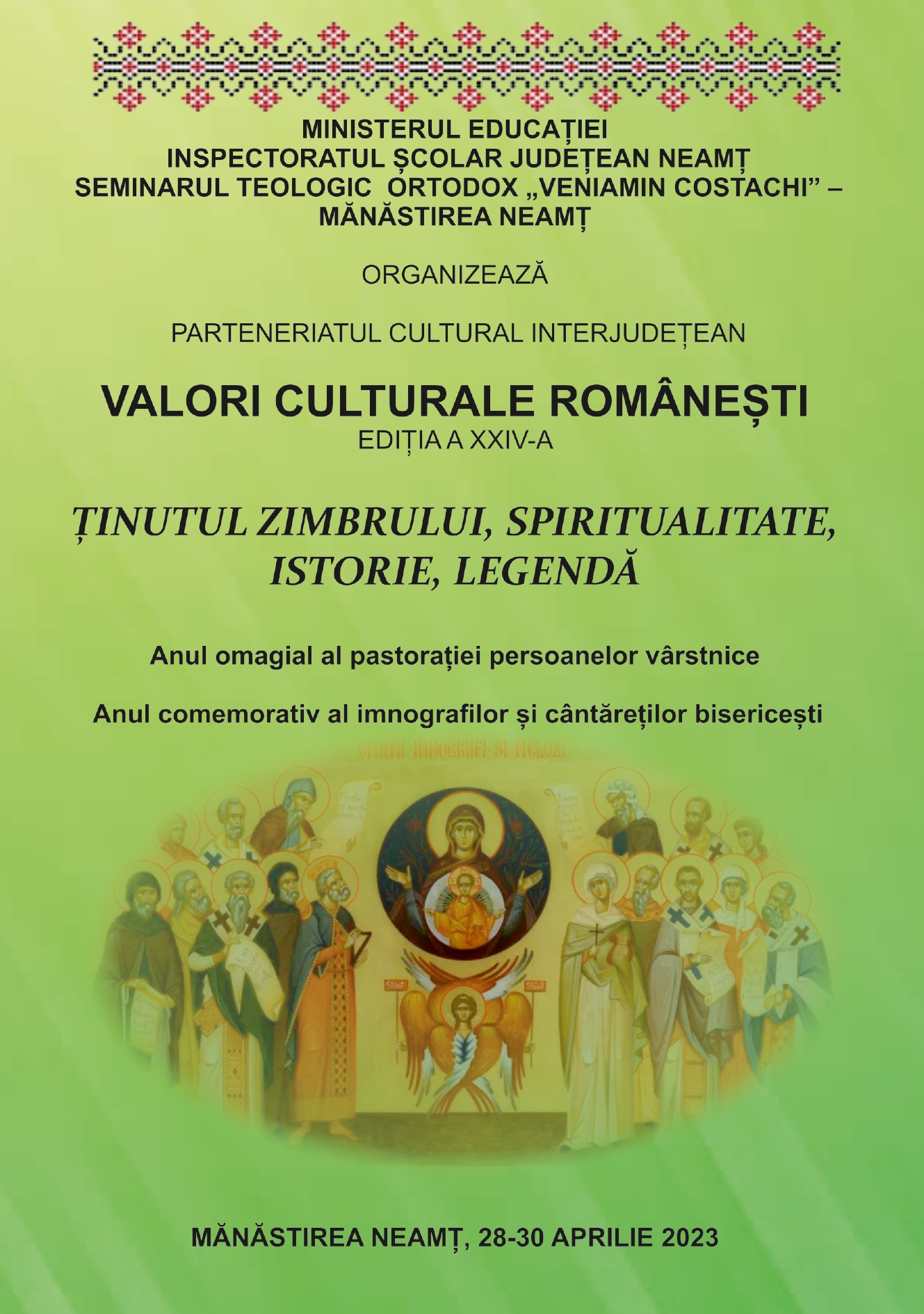 Proiectul „Valori Culturale Românești”, la Seminarul Teologic de la Mănăstirea Neamț