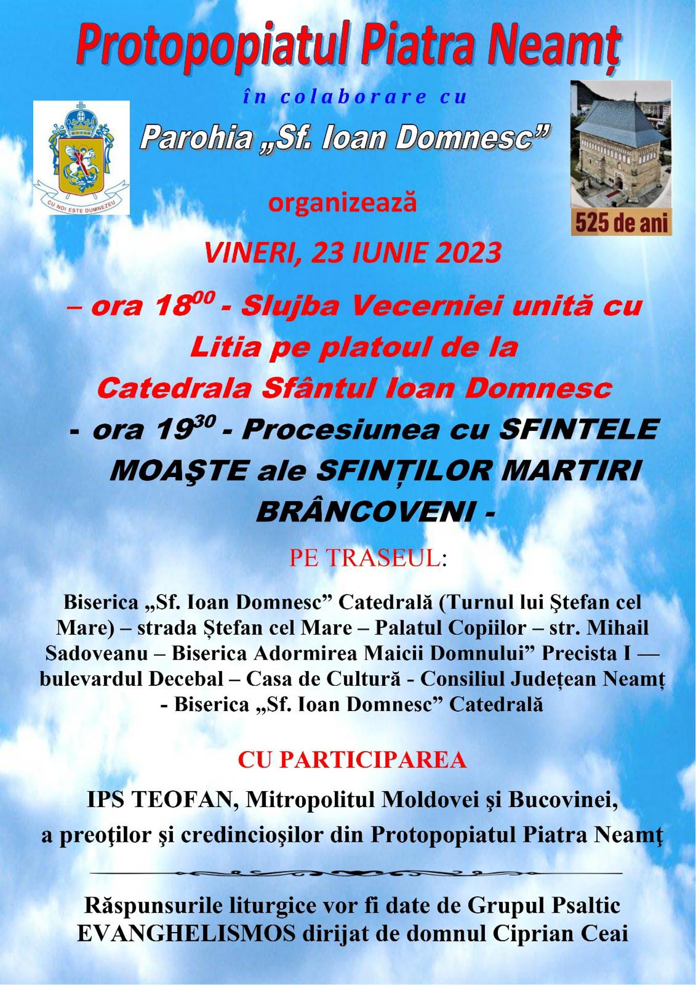 Program duhovnicesc deosebit dedicat Nașterii Sfântului Ioan Botezătorul la Piatra Neamț Program duhovnicesc deosebit dedicat Nașterii Sfântului Ioan Botezătorul la Piatra Neamț