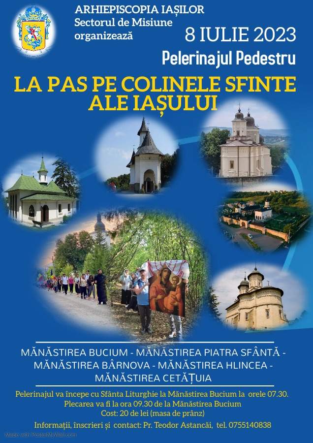 Evenimente care vor avea loc în Arhiepiscopia Iaşilor,  în perioada 2-8 iulie 2023