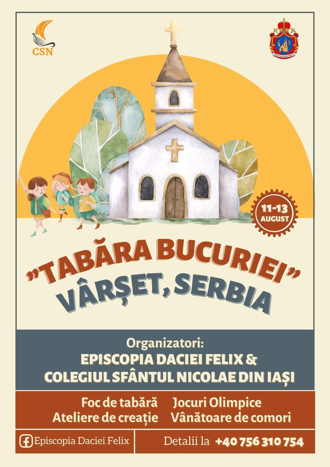 Tabăra Bucuriei în Vârșeț, Episcopia Dacia Felix Voluntari ieșeni în Tabăra Bucuriei din Vârșeț, Episcopia Dacia Felix
