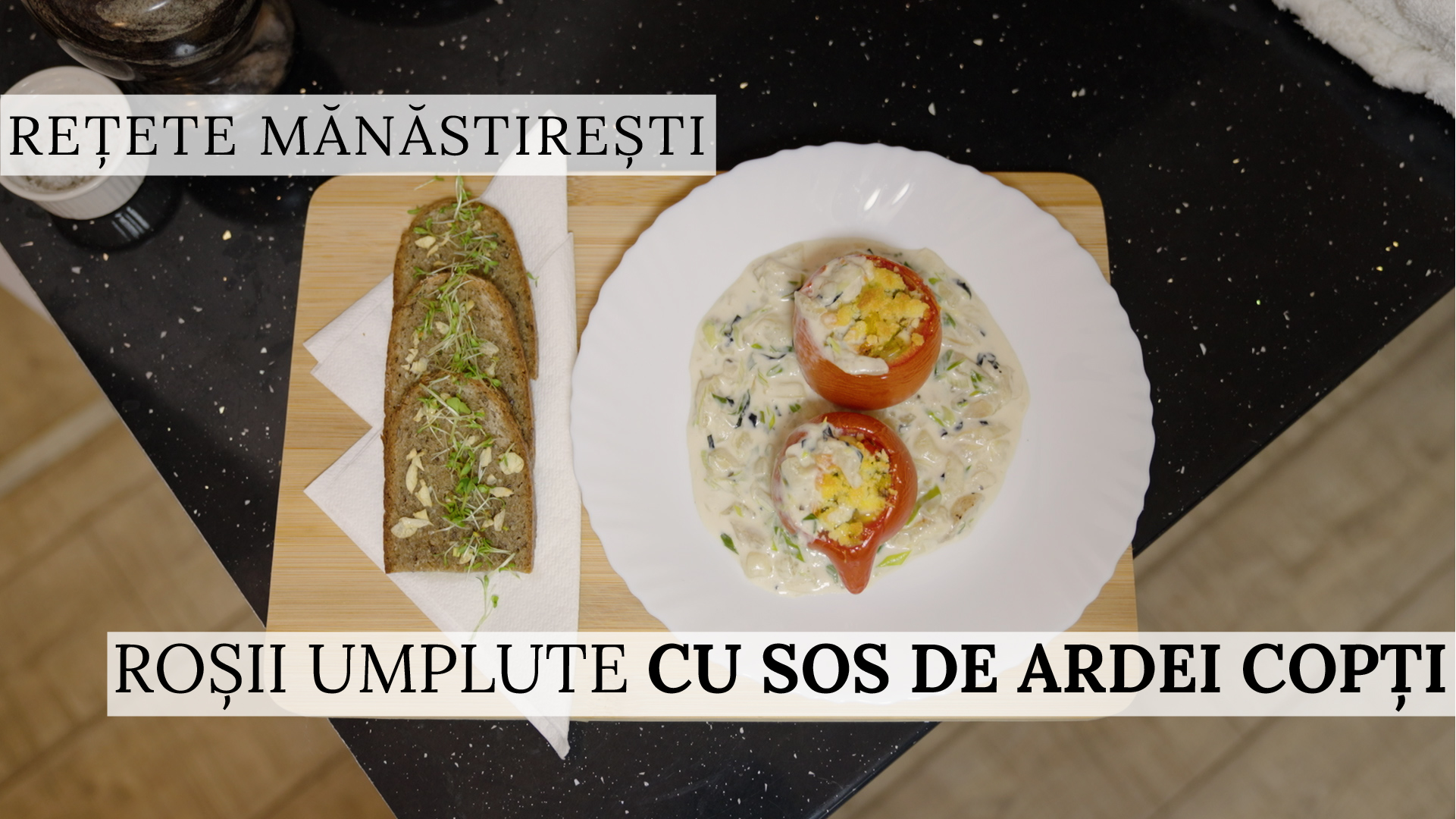 (Video) Roșii umplute cu sos de ardei copți – rețeta părintelui Silvan de la Sihăstria