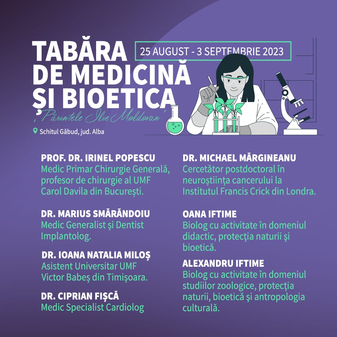 Invitații la tabăra de medicină și bioetică Numele invitaților la tabăra de medicină și bioetică