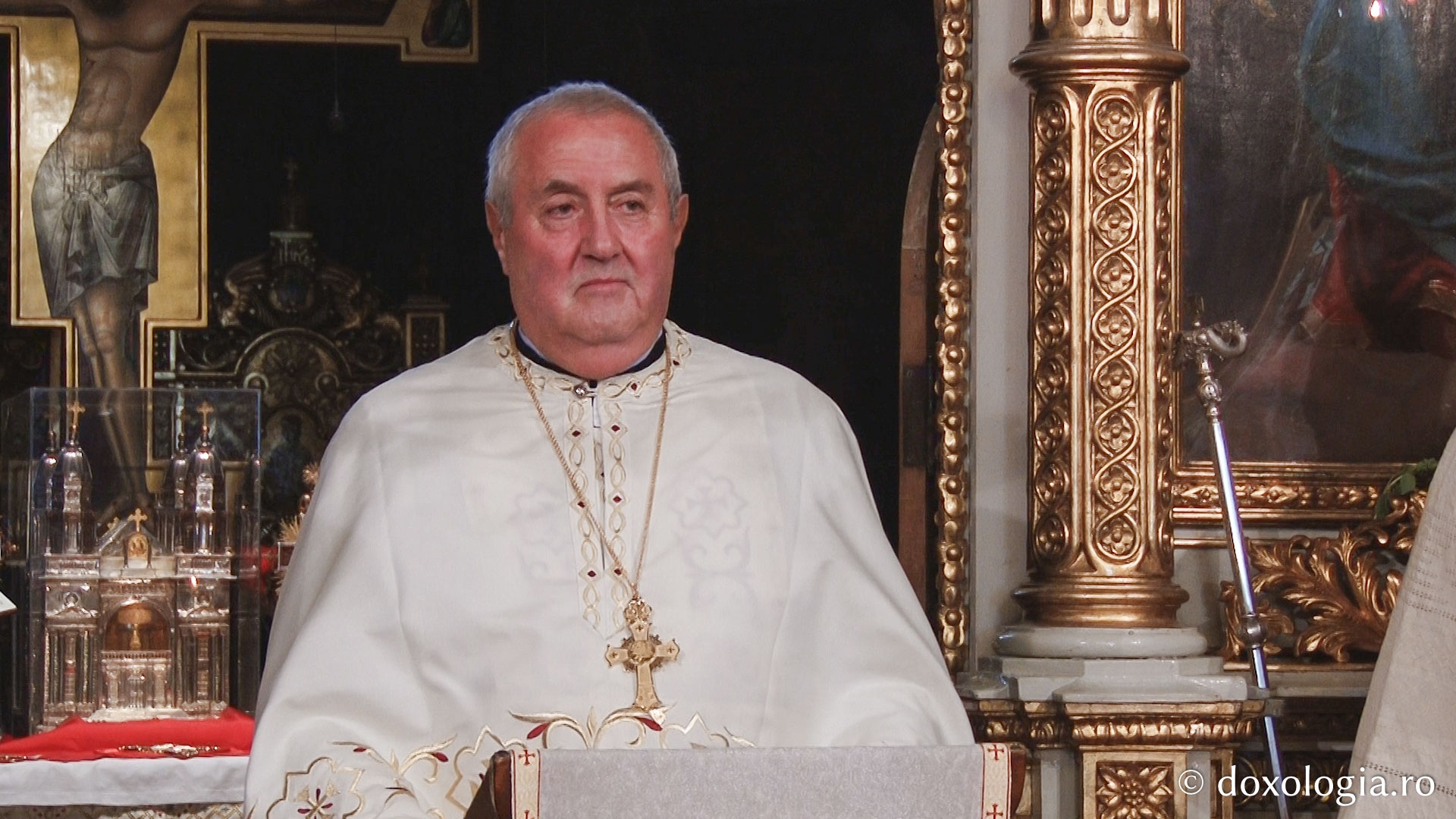Pr. Ioan Sauca, predicând / captură Pr. Ioan Sauca