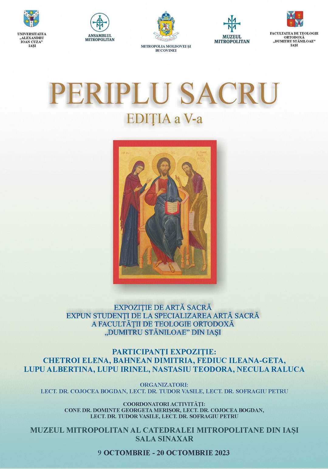Evenimente care vor avea loc în Arhiepiscopia Iaşilor, în perioada 15–21 octombrie 2023