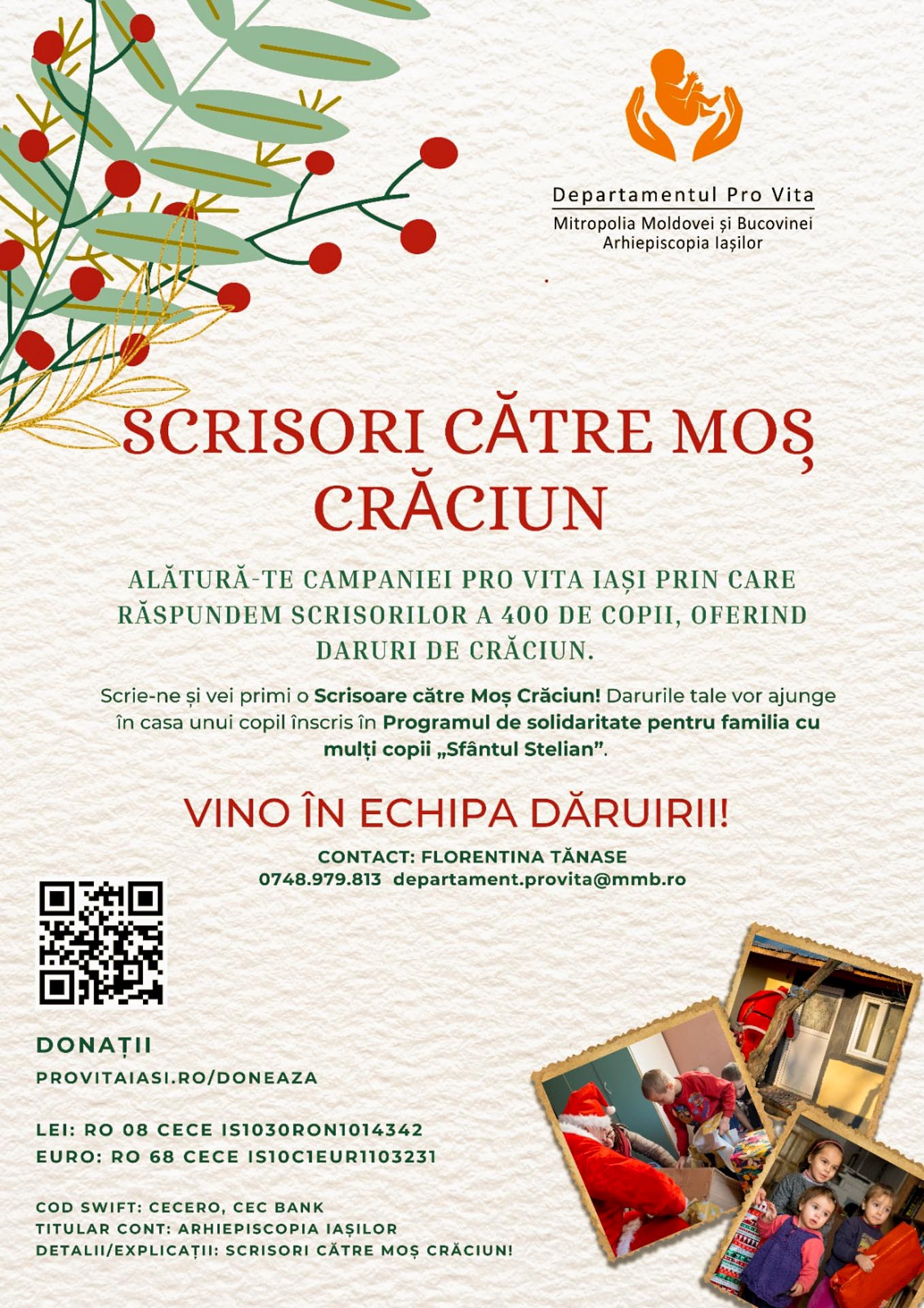 Alătură-te campaniei Pro Vita Iași! Răspunde unei scrisori de Crăciun trimisă de unul dintre cei 400 de copii proveniți din familii numeroase