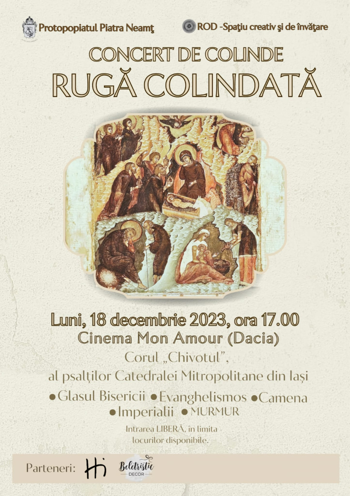 afiș concert de colinde