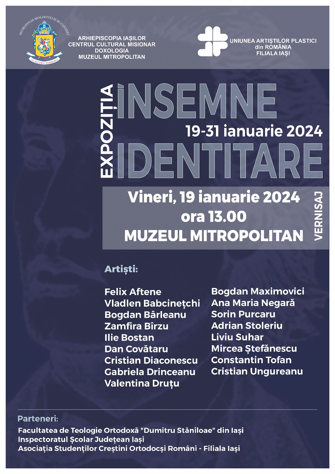 Afișul proiectului cultural „Nemargini de gândire”: Eminescu – interferențe culturale, revelații textuale și vizuale