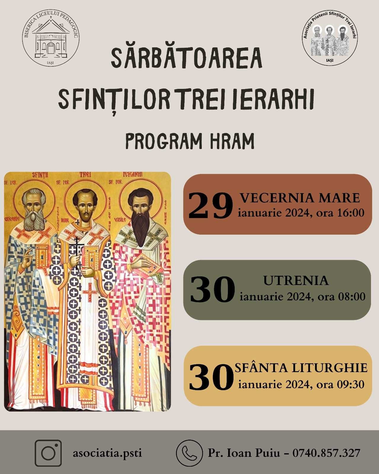 Evenimente care vor avea loc în Arhiepiscopia Iaşilor, în perioada 28 ianuarie-3 februarie 2024