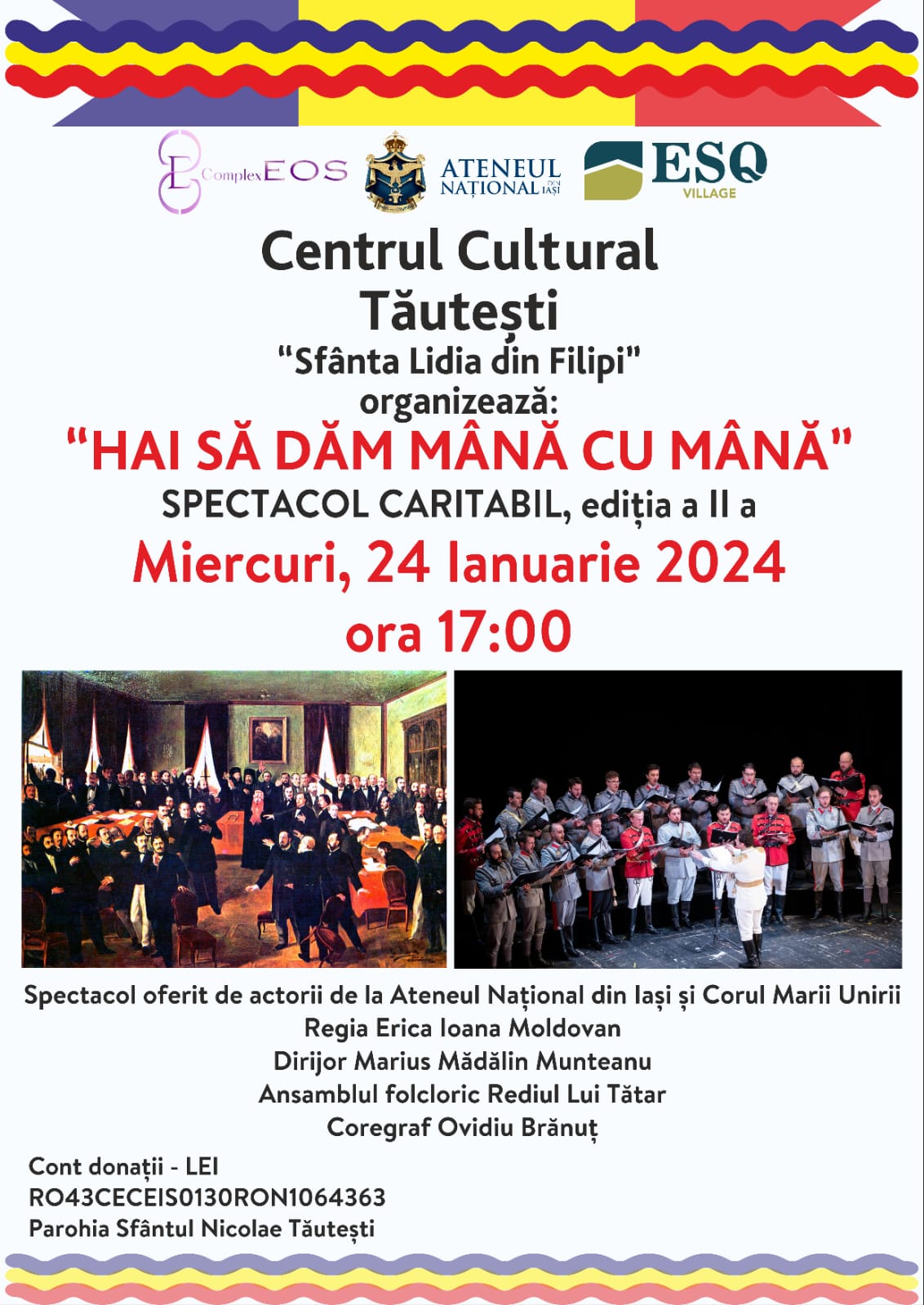 Spectacol caritabil dedicat Zilei Unirii, la Tăutești Spectacol caritabil dedicat Zilei Unirii, la Tăutești