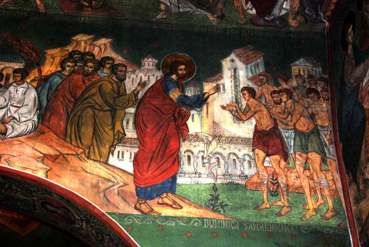 Pictură cu vindecarea leproșilor