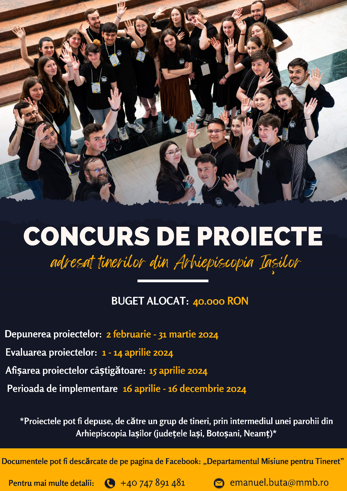 Concurs de proiecte adresat tinerilor afiș concurs