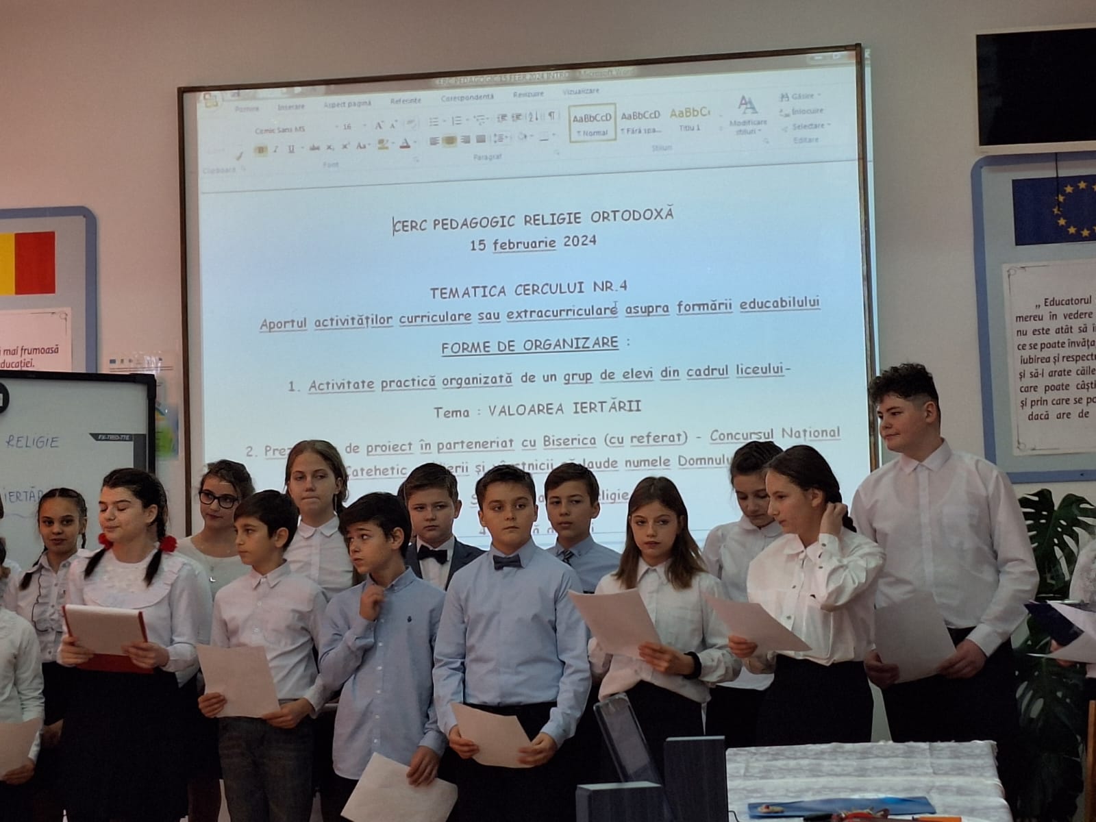 Cerc pedagogic și sfințirea cabinetului de Religie la Liceul Tehnologic „Arhimandrit Chiriac Nicolau” din Vânători-Neamț